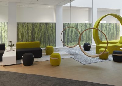 PROCTER & GAMBLE BRUSSELN&P kantoorgebouw, receptie en consumerlounge Brussels Innovation Center (BIC)