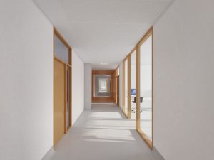 Interieur onderzoekgebouw en bio-accellerator