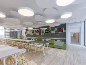 Interieur onderzoekgebouw en bio-accellerator