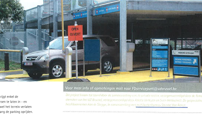 Nieuw parkingconcept voor het UZ Brussel.