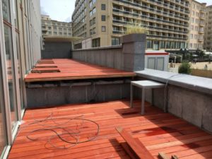 Rénovation piédestal existant / Nouveau escalier façade Ouest